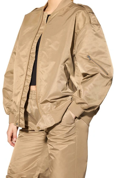 Shop Something New Oversize Satin Bomber Jacket In Bungee Cord