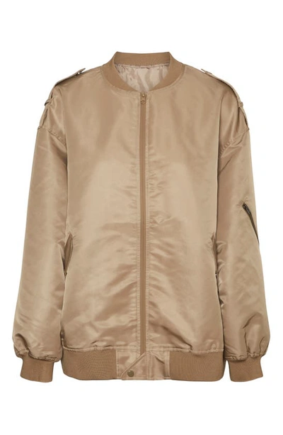 Shop Something New Oversize Satin Bomber Jacket In Bungee Cord