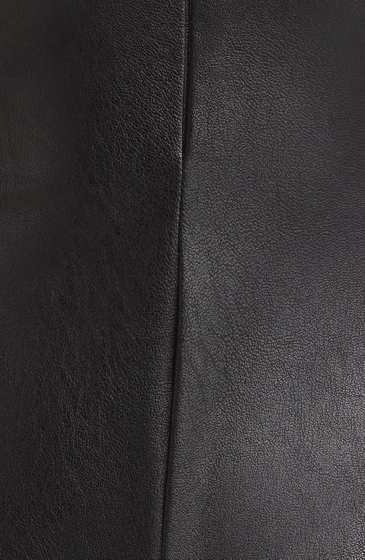 Shop Naked Wardrobe Mock Neck Faux Leather Bodysuit In Black