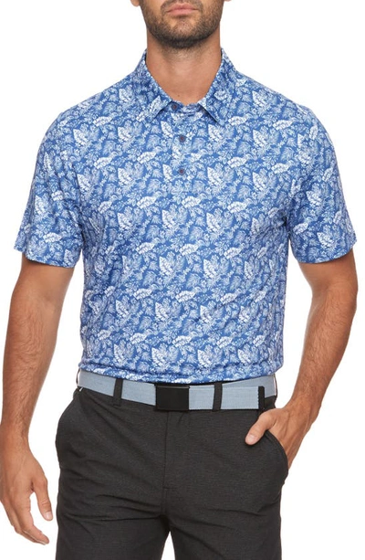 Shop Flag And Anthem Queensbury Tropical Print Performance Polo In Navy Combo