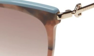 Shop Longchamp 55mm Gradient Cat Eye Sunglasses In Havana Nordic/ Brown Azure