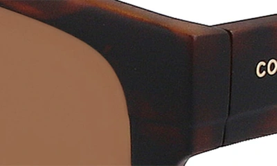 Cole Haan 55mm Polarized Square Sunglasses In Tortoise