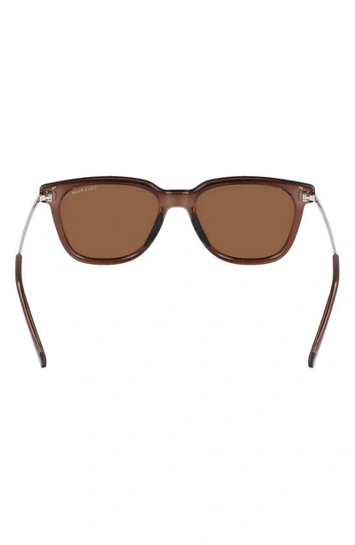 Shop Cole Haan 53mm Polarized Square Sunglasses In Brown Crystal