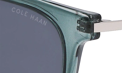 Shop Cole Haan 53mm Polarized Square Sunglasses In Teal Crystal