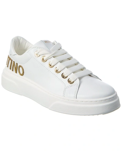 Valentino By Mario Valentino Alice Leather Sneaker In White Gold | ModeSens
