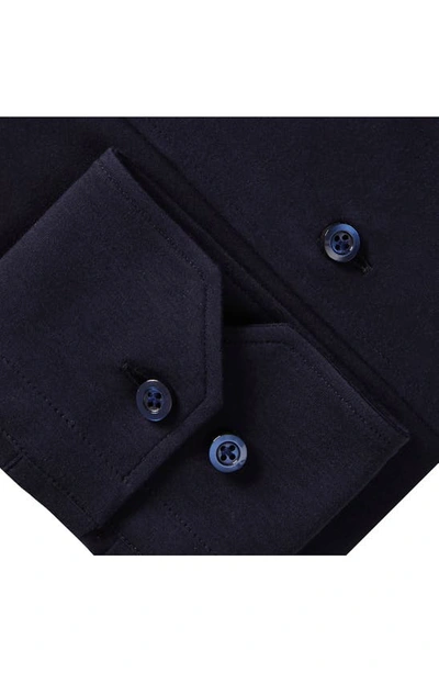 Shop Emanuel Berg 4flex Modern Fit Navy Knit Button-up Shirt