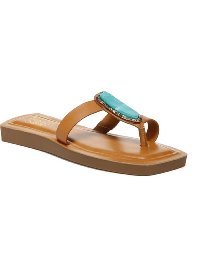 Shop Franco Sarto Capri Womens Leather Embellished Thong Sandals In Multi