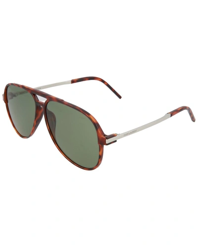 Shop Saint Laurent Men's Sl228 59mm Sunglasses In Brown
