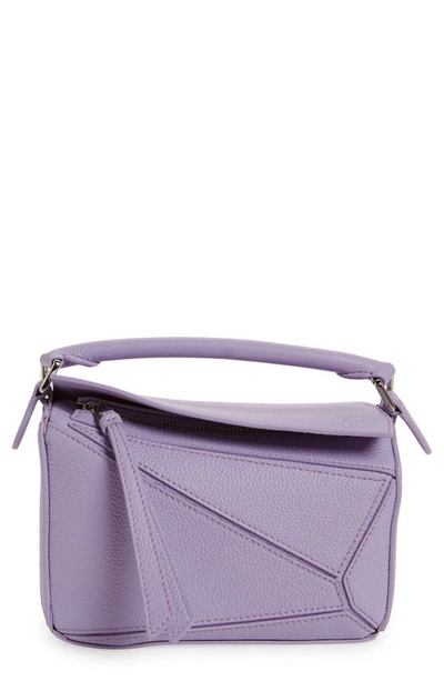 Shop Loewe Mini Puzzle Leather Bag In Light Mauve