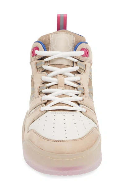 Shop Moncler Pivot Mid Top Sneaker In Sand Pink Blue