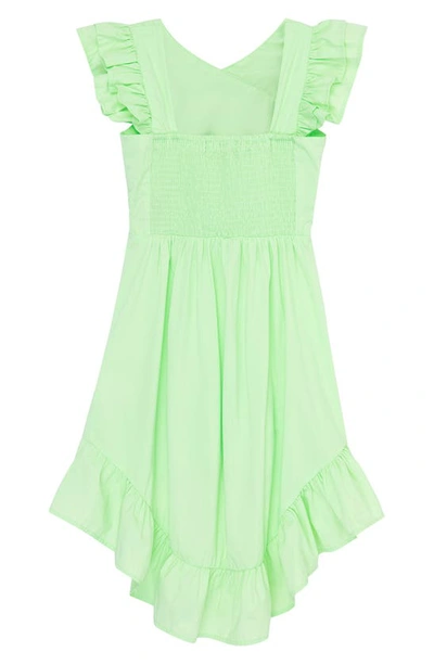 Shop Habitual Kids' Ruffle Crossover High-low Dress In Light Green