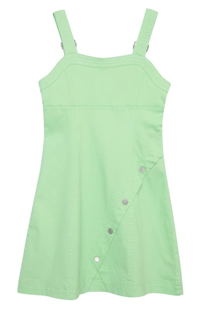 Shop Habitual Kids' Stretch Cotton Dress In Light Green
