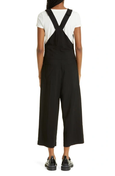 Shop Proenza Schouler White Label Drapey Wide Leg Crop Jumpsuit In Black