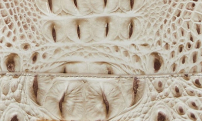 Shop Brahmin Marlowe Croc Embossed Leather Bucket Bag In Oyster Grey