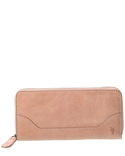 Shop Frye Melissa Zip Leather Wallet In Pink