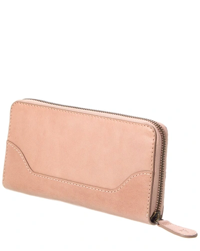 Shop Frye Melissa Zip Leather Wallet In Pink
