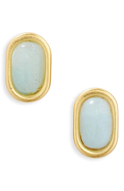 Shop Madewell Valley Stone Stud Earrings In Amazonite