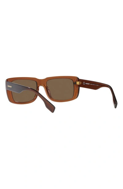 Shop Burberry 55mm Rectangular Sunglasses In Brown