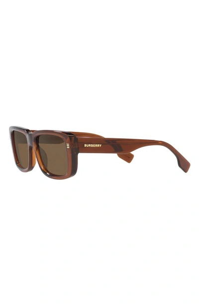 Shop Burberry 55mm Rectangular Sunglasses In Brown
