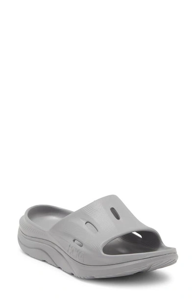 Shop Hoka Gender Inclusive Ora Recovery Slide 3 Sandal In Grey/ Grey