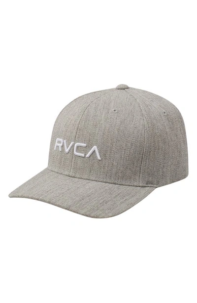 Shop Rvca Flexfit Twill Baseball Cap In Heather Grey