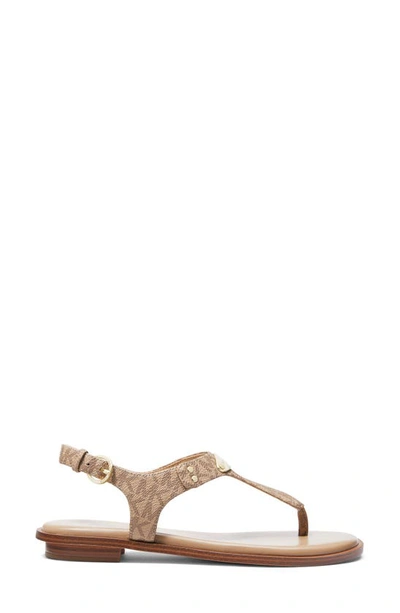 Shop Michael Michael Kors Logo Plate Sandal In Camel