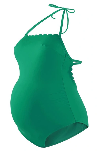 Shop Cache Coeur Kyoto One-piece Maternity Swimsuit In Green