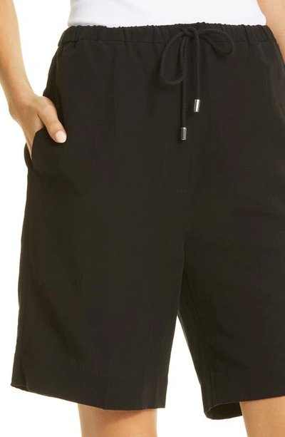 Shop Totême Creased Drawstring Shorts In Black