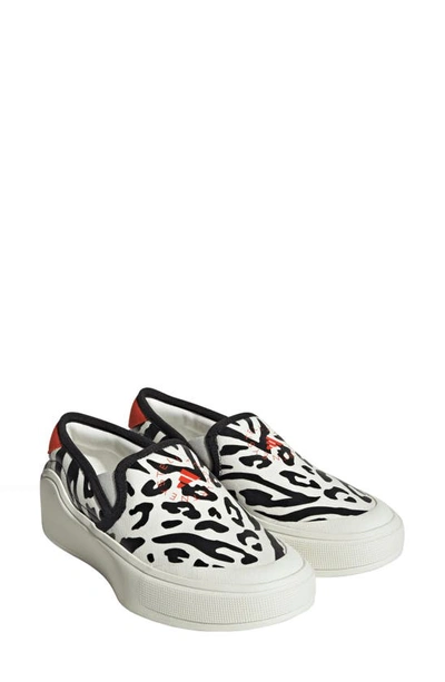 Shop Adidas By Stella Mccartney Platform Slip-on Shoe In Off White/ Black/ Cayenne