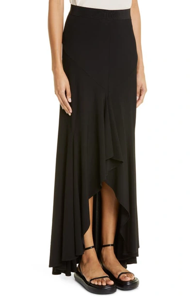 Shop Max Mara Estella Asymmetric Jersey Skirt In Black