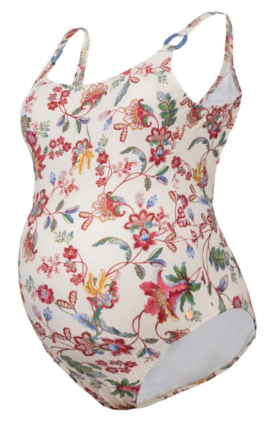 Cache Coeur Tea Time Maternity One-piece Swimsuit In Pink
