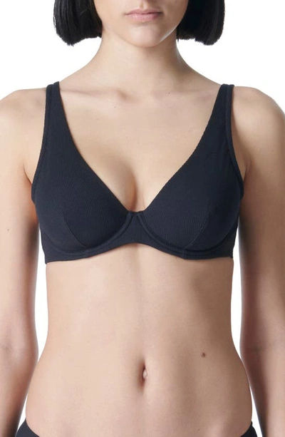 Shop Simone Perele Eugenie Plunge Underwire Bra In Black