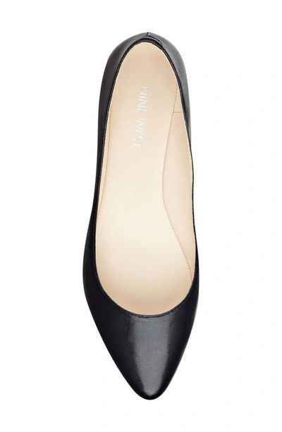 Shop Nine West Speakup Flat In Black Leather