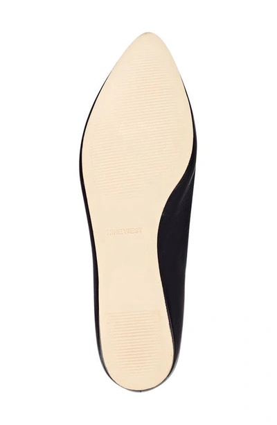 Shop Nine West Speakup Flat In Black Leather