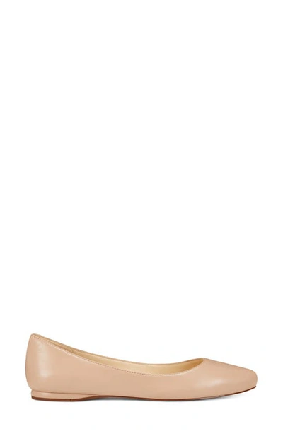 Shop Nine West Speak Up Pointed Toe Flat In Nude Leather