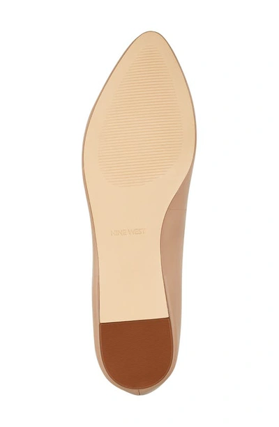 Nine West Women's Speakup Round Toe Slip-on Casual Flats Women's Shoes In Nude Leather