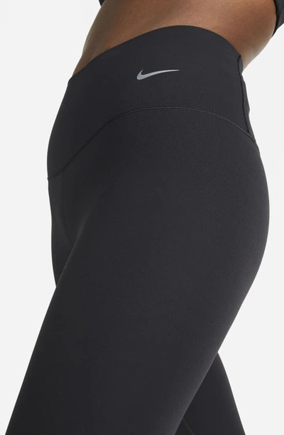 Shop Nike Zenvy Gentle Support High Waist Crop Leggings In Black/ Black