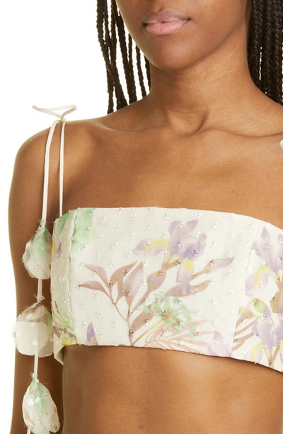 Shop Alexis Evy Clip Dot Crop Top In Floral Embroidered