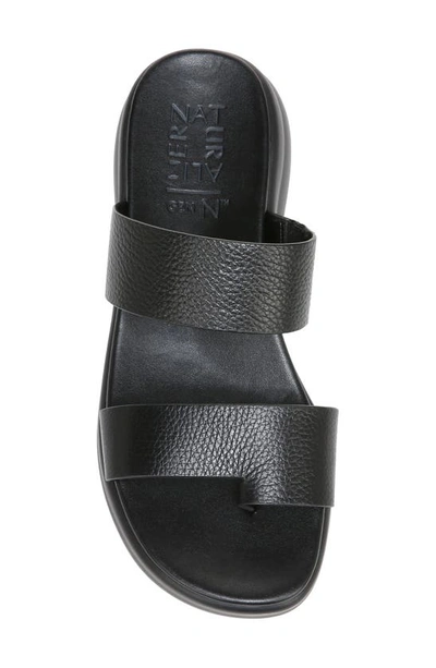 Shop Naturalizer Genn-drift Platform Slide Sandal In Black Leather