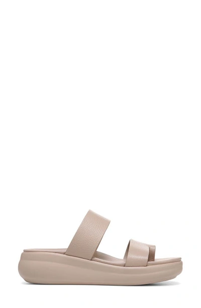 Naturalizer Genn-drift Platform Slide Sandal In Sand Drift Brown Leather