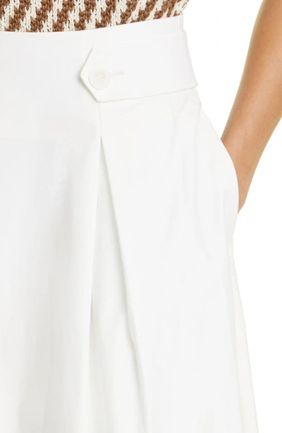 Shop Max Mara Toledo Stretch Cotton A-line Skirt In White