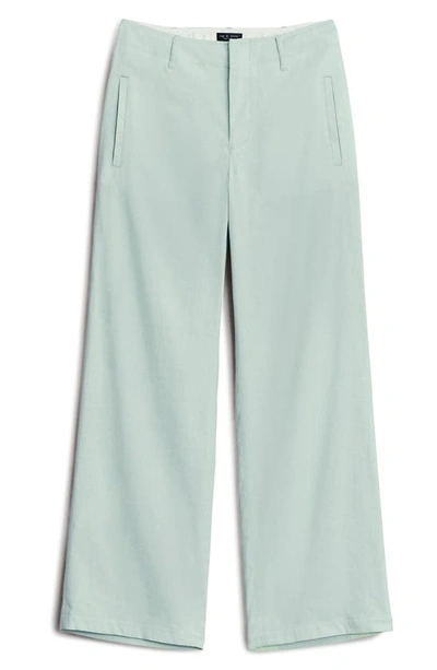 Shop Rag & Bone Dylan Crop Linen Blend Trousers In Mint