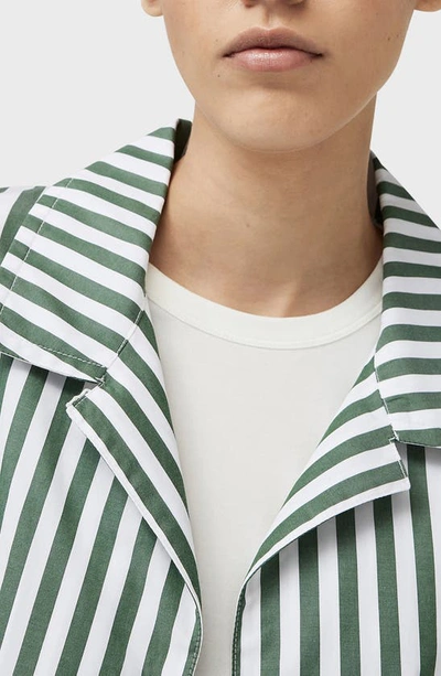 Shop Rag & Bone Reed Stripe Boxy Cotton Button-up Shirt In Green Stripe