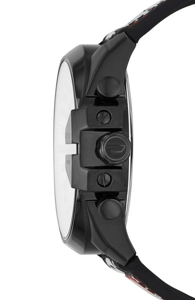 Shop Diesel Mega Chief Chronograph Nylon Strap Watch, 51mm In Black