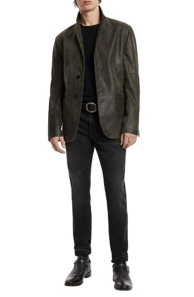 Shop John Varvatos Concealed Placket Slim Fit Leather Jacket In Legume