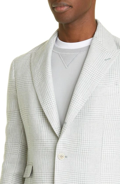 Shop Eleventy Prince Of Wales Plaid Linen, Wool & Silk Sport Coat In Grey Multi