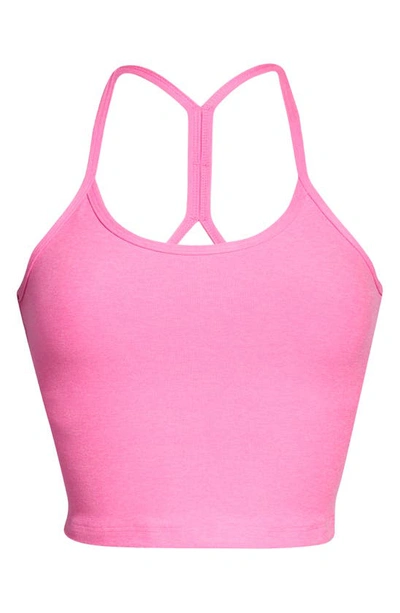 Shop Beyond Yoga Space Dye Crop Tank In Pink Hype Heather