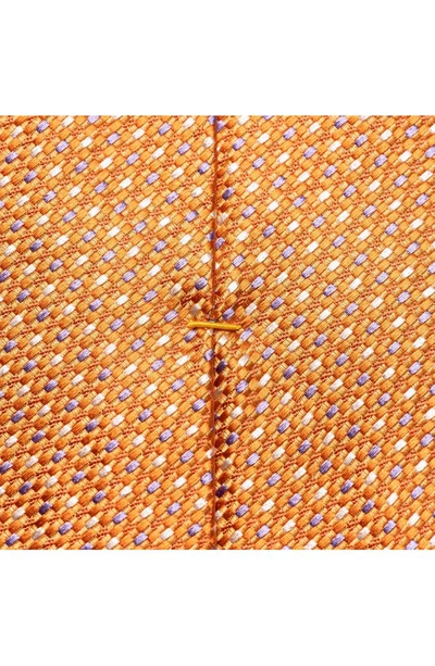 Shop Eton Neat Silk Tie In Medium Orange