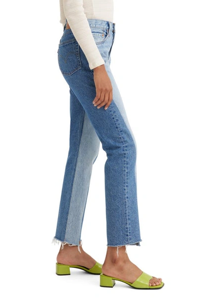 Shop Levi's 501® Spliced Rigid Raw Hem Jeans In Parallel Universe