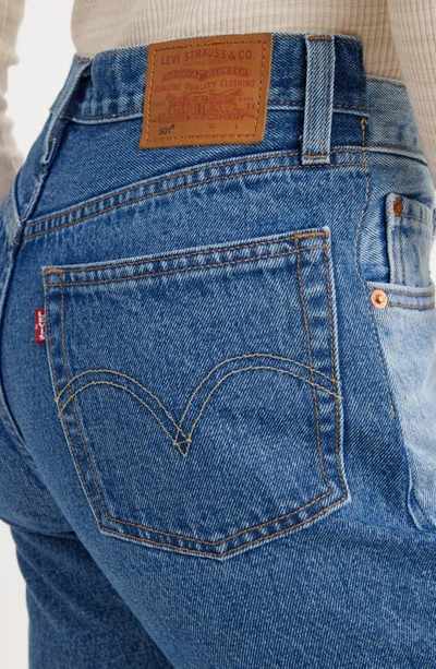Shop Levi's 501® Spliced Rigid Raw Hem Jeans In Parallel Universe